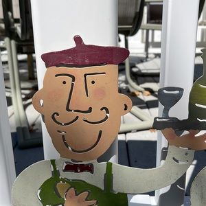 Whimsical kitchen chef wall hook. Heavy-  made of iron or steel/metal.